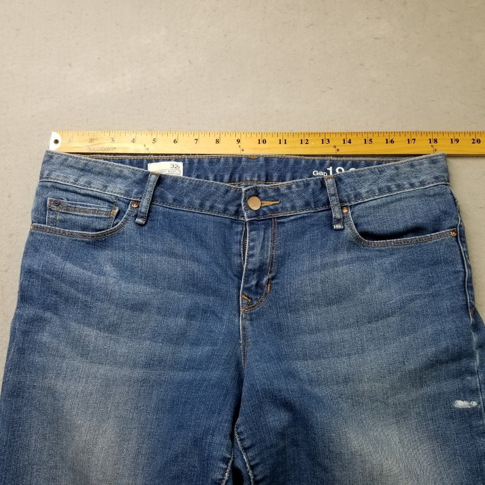 Gap 1969 Women Jeans Size 32 R Perfect Bootcut Blue Denim 36X32 Light Wash - Picture 10 of 16